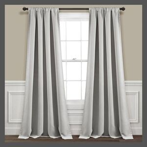 Lush Decor - Set of 2 (95"x52") Insulated Rod Pocket Blackout W Gray